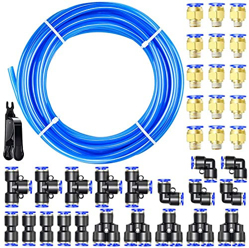 TAILONZ PNEUMATIC Blue 6mm OD 4mm ID Polyurethane PU Air Hose Pipe Tube Kit 32 Meter 100ft