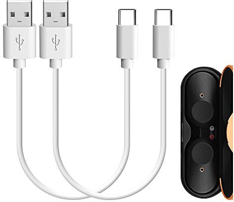 Geekria USB-Ohrhörer-Ladekabel, kompatibel mit Sony WF-C710N, WI-SP510, WF-1000XM6/1000XM5/1000XM4, LinkBuds, INZONE Buds Ladegerät, USB-Ersatz-Ladekabel (30 cm, 2 Stück)