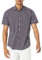 Amazon Essentials Chemise Imprimée à Manches Courtes Coupe Régulière Homme, Bleu Marine/Rose Coquillages, L