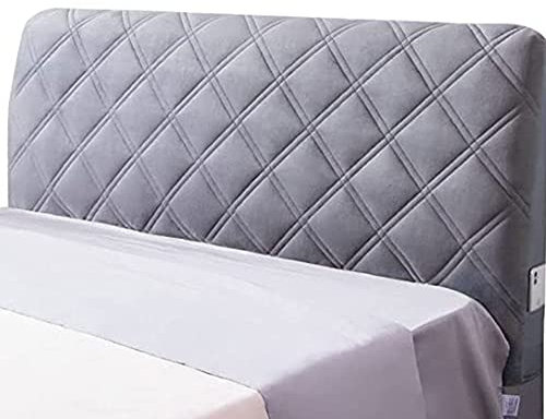 uyeoco Bett Kopfteil Bezug Bettkopfteil Hussen Kopfteilbezug Staubdicht, Gesteppt Einfarbig Massivholzbett Kopfstütze Bedside Decoration Protector (Color : GrayA, Size : 190cm)