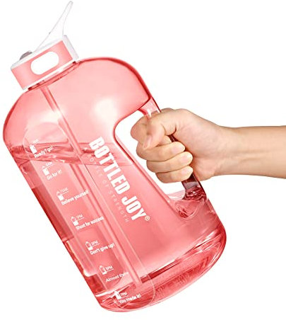 Gourde Sport, 2.5 Litre Bouteille d'eau avec paille et poignée Water Bottle Sans BPA, Bouteille Marqueur de Temps pour Rappeler l'heure de Boire, Idéale pour l'hydratation du bureau de gym