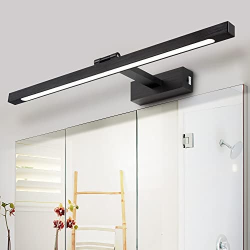 MantoLite LED Einstellbare Farbtemperatur Bilderleuchte 60CM 12W Gebürstetem Schwarz Waschtisch Wandleuchte Leuchten Spiegelleuchte Beleuchtung Wohnzimmer Schlafzimmer Wandleuchten 3000K/4500K/6000K