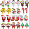 Lostwry Globos de Navidad - 24 Piezas de Aluminio para Decoración, Santa Claus, Árbol, Muleta, Reno - Papel de Aluminio para Cumpleaños y Bodas