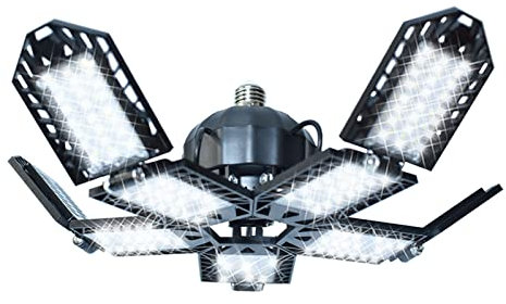 ANYPOWK Lumières de Garage LED - 18000 Lumens 6500K Lumière du Jour 180W, Plafonniers LED Pour Garage à Cinq Feuilles Daylight