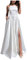 Vestido de novia para mujer, largo, blanco, vintage, princesa, novia, dama de honor, línea A, elegante, encaje, J., L