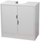 URBNLIVING Flaminio - Mueble para lavabo de baño con pedestal parcial (blanco mate)
