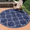 SANAT Outdoor Teppich Wetterfest - Teppich für den Innen- und Außenbereich - Balkon Teppich Wasserabweisend - Teppiche für Terrasse, Garten, Küche, Bad oder Wohnzimmer - Blau, 200 cm Rund