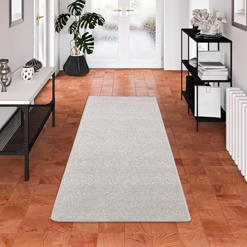 Snapstyle Hochflor Teppich Läufer Einfarbig Pflegeleicht Weich Cottage Silbergrau in 9 Größen