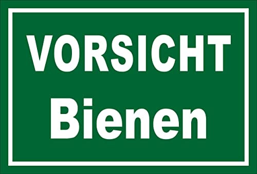 Melis-Folienwerkstatt Schild Vorsicht Bienen 15x10cm - 3mm Hartschaum – 20 VAR S00359-234-E