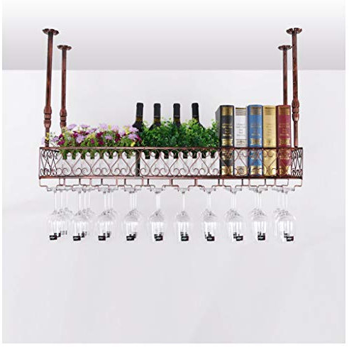 GELISURE Wandmontiertes Weinregal Nordic Vintage Dekoration Weinglasregal Eisen Weinregal Decke Umgekehrtes Weinregal Bar Dekoration Ausstellungsstand Restaurant Kelchregal Haushalt Küche S