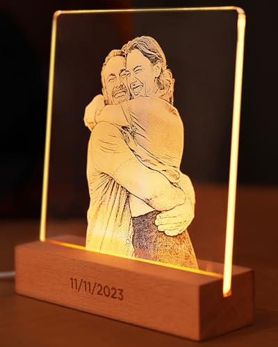 Panorama Lámpara Personalizada con Foto 15x10 cm - Comunion Regalo Boda - Mesita de Noche - Regalos Originales - Cuadro Personalizado Luminoso