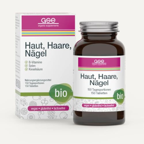 GSE Haut, Haare, Nägel Complex (Bio) 150 Tabletten mit Selen und B-Vitaminen Selen für Zellschutz, B-Vitamine für Energie, vegan & Bio-Qualität