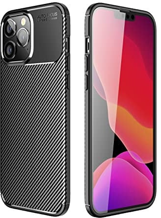 Soft TPU Bumper Flexible Case for iPhone 11 Pro 5.8 5G, Shock Absorption Carbon Fiber Texture Bumper Case Cover for iPhone 11 Pro 5.8 5G