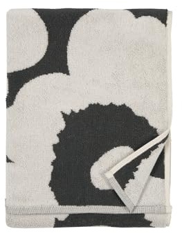 MARIMEKKO Unikko Frottee Handtuch (Anthrazit) - Blumenmuster Handtücher - 71,1 x 50,8 cm