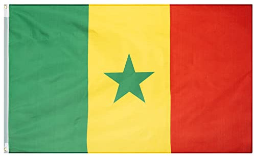 MUWO Flagge Nations Together 90 x 150 cm Nationalmanschaften, doppelseitige Gartenflagge, wetterfeste Fanflagge, Fußballflagge Polyester Länderfagge Deutschland mit Ösen (Senegal)