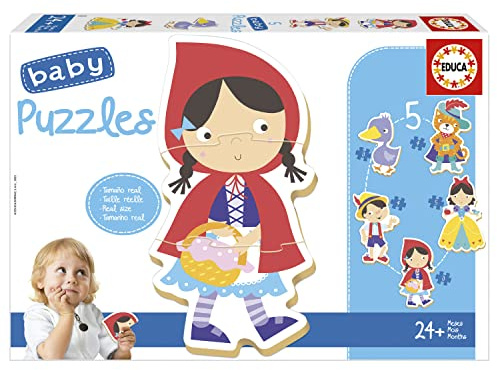 Educa - Baby Puzzles Once Upon a Time Set of 5 Progressive | Fairy Tale Storybook | Educational Learning Toy | Ages 24 Months+ (19669)