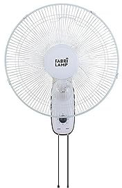 FABRILAMP Ventilador Pared Cudo Blanco 3 Vel. 45w Oscilante 5 Aspas Transp. 53x43x30 Cm