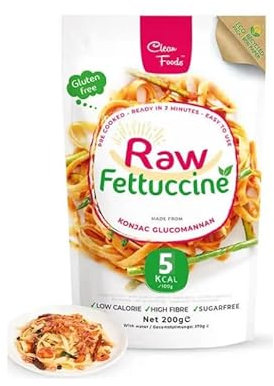 5 x CleanFoods 5 caloria Konjac tagliatelle l Fettuccine confezione da 200g I Konjac Glucomannano I vegano senza glutine senza grassi senza zucchero I pronto in 2 minuti