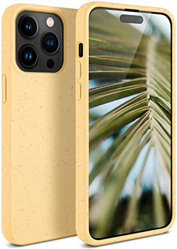 ONEFLOW Sama Sama Case kompatibel mit Apple iPhone 14 Pro Max – Nachhaltige Handyhülle aus Pflanzenfasern, Hülle biologisch abbaubar ohne Plastik, vegan und umweltfreundlich – Gelb