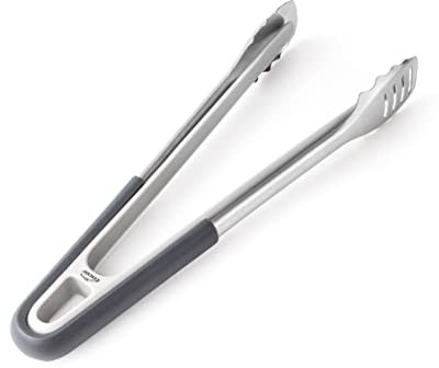 Lacor - 63049 - Pinza Duplo, Pinza para Servir, Cocina, Acero Inoxidable 18/10, Nylon, 30cm, Mango termorresistente, Apto para lavavajillas.