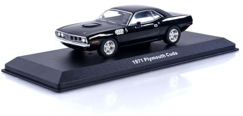 Greenlight Miniaturauto PLY Cuda 1971-1/43 Schwarz Metall Erwachsene Unisex