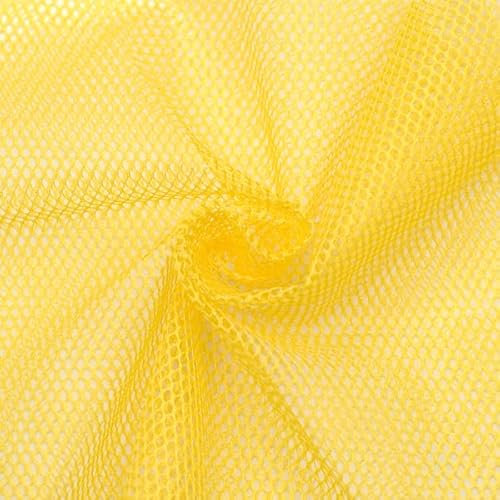 STOFFKONTOR Mesh Netzstoff Stoff - Meterware, Farbe Gelb - Öko-Tex Standard 100- zum Nähen von Bekleidung, Innentaschen, Insektenschutz usw.