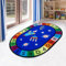 USTIDE Alphabet Pädagogischer Kinder Teppich Blau 80x120cm Rakete Luftschiff Teppiche für Kinder ABC Buchstaben Lernen Matte