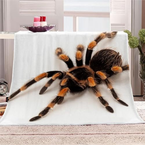 AKATIE Kuscheldecke Baby 70x100 Flanelldecke Kuscheldecke Spinne Super Weiche Kinder Wohndecke Warm Mikrofaser Decke Persönlichkeitstier Sofadecke Reisedecke Babydecke