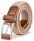 BULLIANT Gürtel Herren, Flechtgürtel Stretchgürtel Geflochten Stoffgürtel Elastischer Gürtel Golfgürtel für Männer Damen,Breite 35mm(Beige,120cm/38-42 taille verstellbar)