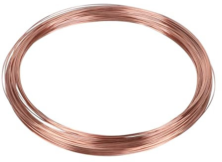 EFUTURETIME Filo di Rame Puro Nudo, ø 1mmx50m, T2 Filo Rame Non Smaltato per Saldatura, Esperimenti, Gioielli, Giardino, Piante