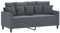 vidaXL Sofa 2-Sitzer, Loungesofa Couch mit Armlehnen Rückenkissen, Wohnzimmersofa Designsofa Metallgestell, Sitzmöbel Zweisitzer, Dunkelgrau Samt