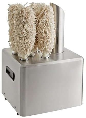 Commercial Wine Glass Polisher, Professional Stainless-Steel Wine Glass Polishing Washers, Glassware Cleaning Brush Tool with 5 Polishing Heads, for Bars, Restaurants, Hotels, Kitchen