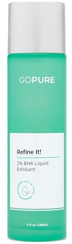 goPure Refine It 2% BHA Liquid Exfoliant - Porenverfeinernd, Texturglättung, Teint korrigierend, angereichert mit pflegenden Fruchtextrakten, sicher für alle Hauttypen