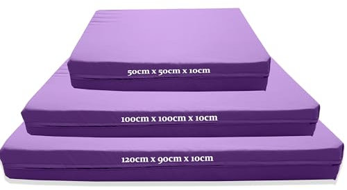 Kosiproducts Landing Tumbling Safety Crash Mat for Gym Training excercise, Bouncy Castle Boulldering Wall Large (120cm x 90cm) Purple
