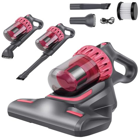 YouseaHome Milbensauger für Matratzen mit UV-Licht & Vibration, Matratzen Staubsauger 10 KPa Saugleistung, Starke Absaugung Matratzenreiniger Handstaubsauger mit HEPA Filter