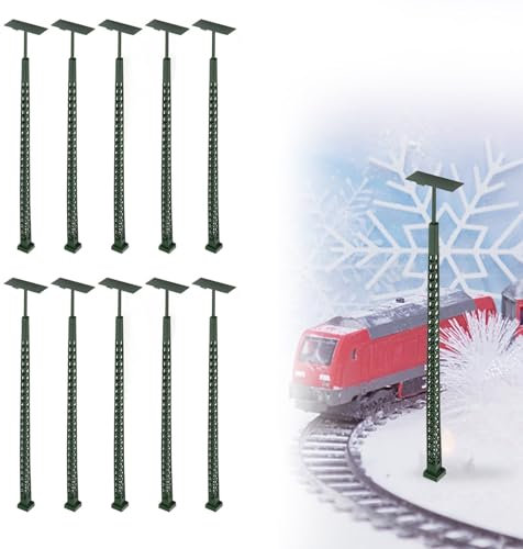 10 Stück Modelleisenbahnlichter, 13,5 cm Eisenbahnlichter, Gittermast-Lichtlehre, H0, Licht-Layout, Modellbau, 3 V