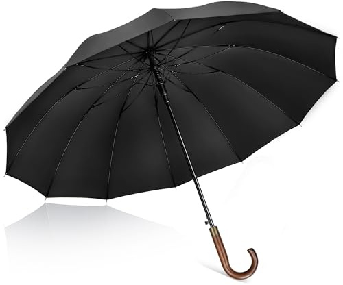 ZOMAKE Großer Regenschirm 55 inch,12 Rippen / 16 Rippen Golfschirm Groß Stabil,Travel Schirm XXL Groß mit Auf-Zu-Automatik für Herren Damen