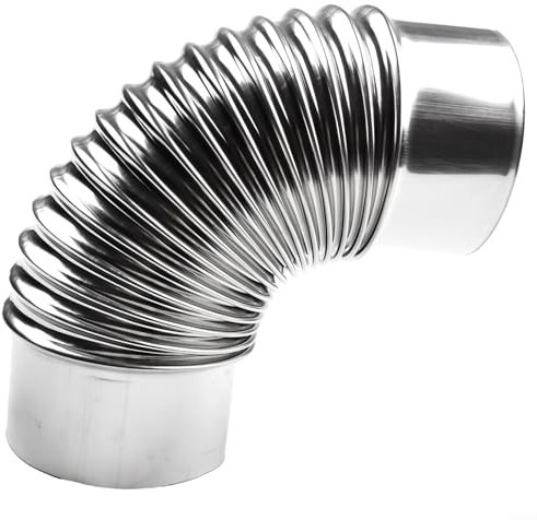 Ofenrohrbogen 90 Grad Schornstein Edelstahl Rauchrohr für Outdoor Camping Holzofen, Campingkocher Zubehör (100 mm)