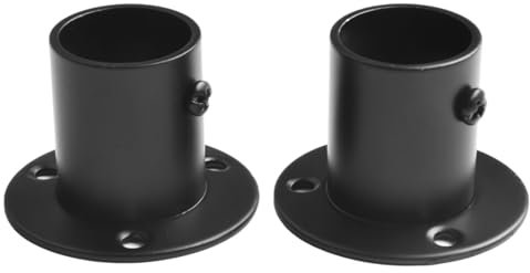 2Pcs Stainless Steel Wardrobe Rail Rod Pole Socket End Support Bracket Flange, Wall Mount Hanging Rail End Supports, 19-32mm(25mm)