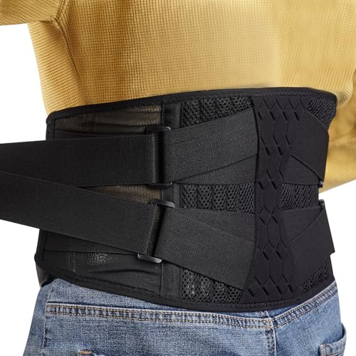 Tlynsnil Rückenstützgürtel für Herren und Damen, 8X Lendenwirbelstütze mit 3D-Polsterung, Atmungsaktiv Leicht Rückenbandage für Rückenschmerzen,Sport Schutz & Pain Reduction & Posture Correction