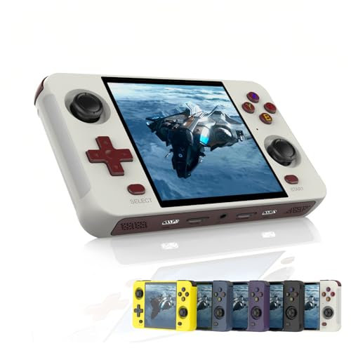 Bewinner Retro Konsole R40s, 15000+ Spiele Videospielkonsole mit 4 Zoll IPS Farbbildschirm, Unterstützung WiFi & Bluetooth Retro Handheld Spielkonsole für Linux (64G + 16G) (Rot
