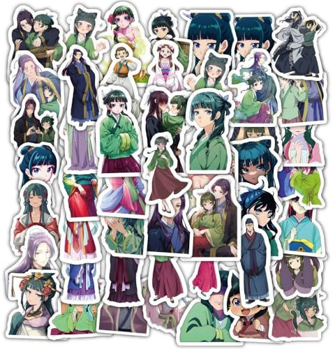 Kusuriya No Hitorigoto Stickers, 60 Pcs Maomao Figure Vinyl Waterproof Sticker Decals for Party, Water Bottle Scrapbook Laptop Skateboard Computer for Teens Fans
