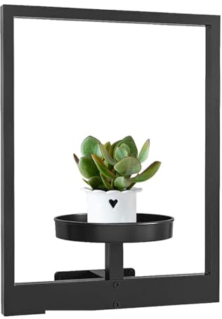 Flkiglm Picture Frame Plants Wall Mount, Picture Frame Plant Holder for the Wall, Plant Shelves for , Plant Wall Frame Made of Metal, Photo Frame Wall Shelf for Succulents and Small Pots