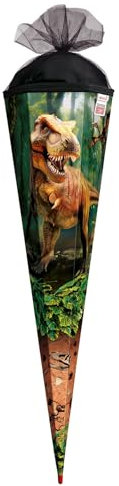 ROTH Motiv-Schultüte, T-Rex Welt, 100 cm, eckig, Rot(h)-Spitze, Tüllverschluss