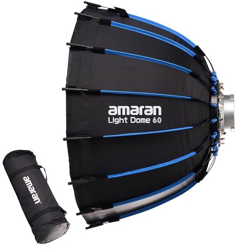 Amaran Light Dome Bowens Mount Modifier, design a sgancio rapido con griglia, due divisioni e borsa per il trasporto, compatibile con luci Amaran COB e altri apparecchi Bowens Mount (Light Dome 60)