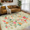 Homcomodar Floral Teppich Wohnzimmer 200x290cm Teppich Schlafzimmer Kurzflor Waschbarer Teppiche Vintage für Kinderzimmer Wohnzimmer(Grün)