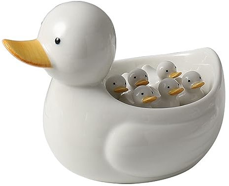 CHFYIJYHM Chopstick Holder Creative Ceramic Duck Chopsticks Holder Suit Kitchen Chopsticks Spoon Pillow Stand Cute Hand-painted White Tableware Holder