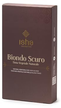 isha cosmetics - Henna Dunkelblond 100g - Haarfarbe für Capelliin pflanzliches und natürliches Pulver