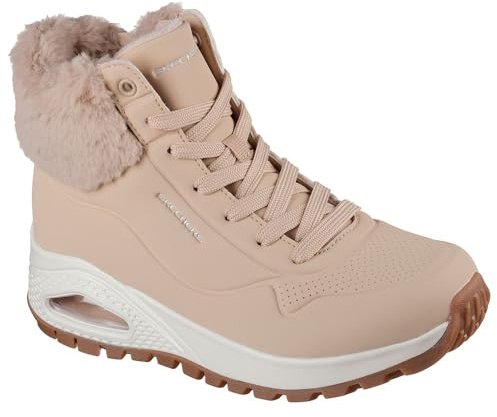 Skechers Damen UNO Rugged Fall Air Sneaker, Sand Durabuck/Faux Fur, 38 EU