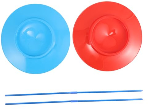 JOINPAYA Lot De 2 Assiettes De Jonglage avec Bâtons Kit Jonglerie pour Adultes Et Enfants Spectacle Jeu De Loisir Facile À Apprendre 10.04 Pouces